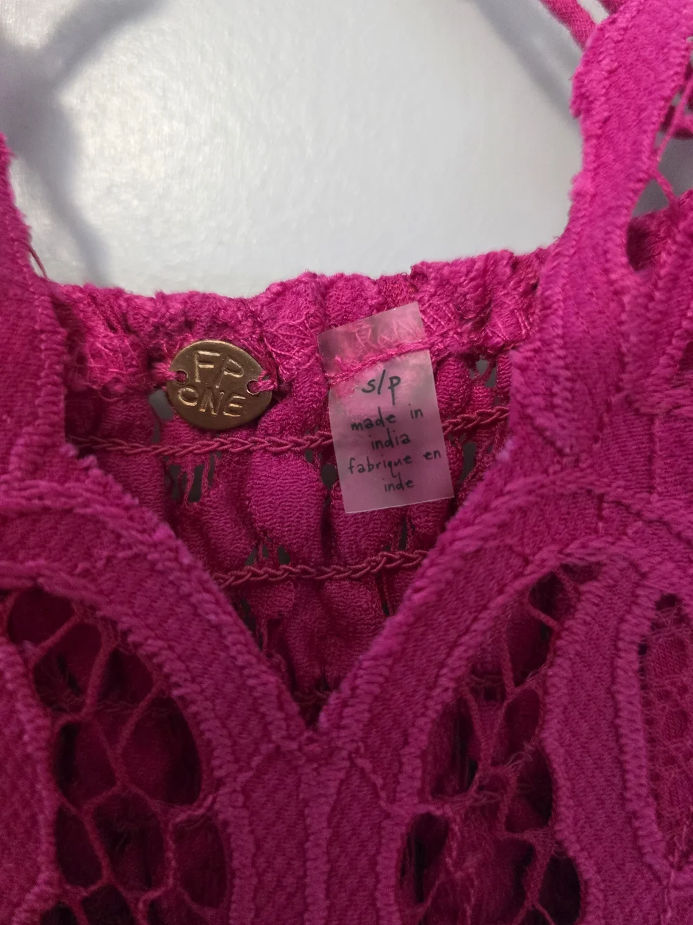 Free People  Pink Lace-Top Mini Dress